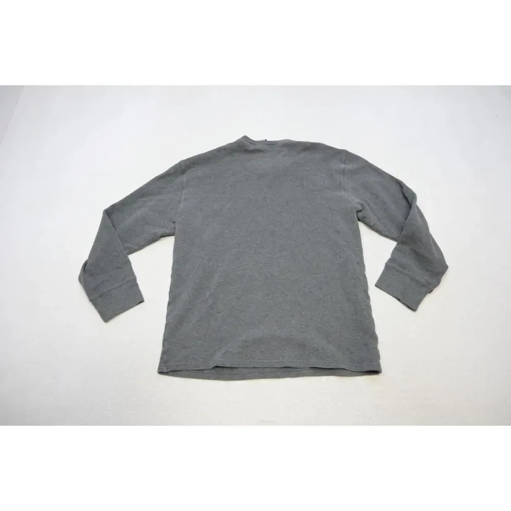 Polo Ralph Lauren Thermal Sweatshirt Gray Long Sleeve Sweater‎ Mens Size Large